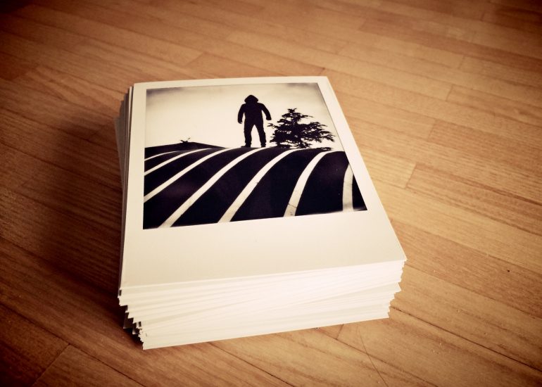 Stack of Polaroid images