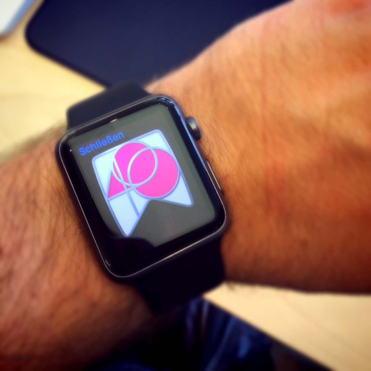 Trying on the Apple Watch - 4