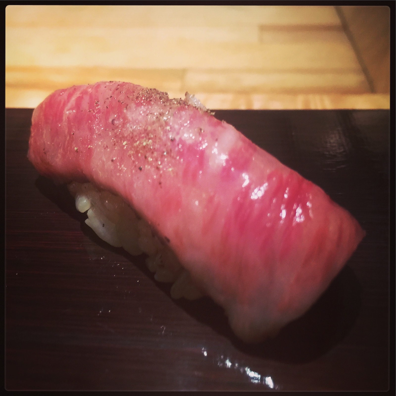 Sushi Ran - omakase - tokachi wagyu nigiri