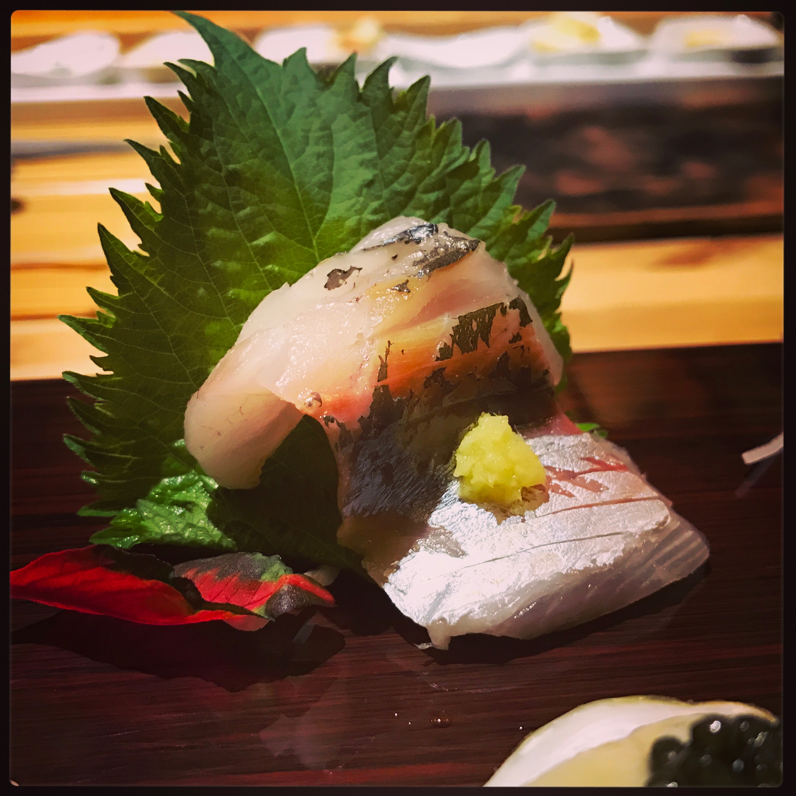 Sushi Ran - omakase - aji line caught horse mackerel sashimi