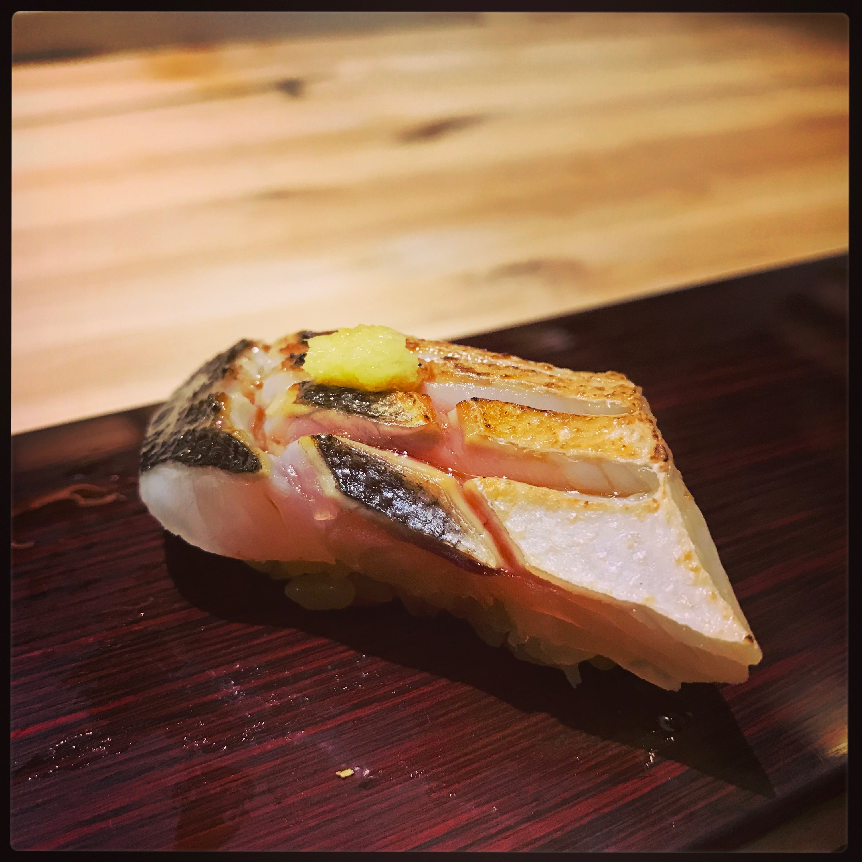 Sushi Ran - omakase - mahata black grouper nigiri